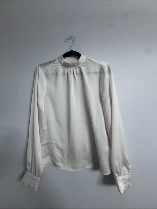 Dynamite Tops - Dynamite Cream High-Neck Long Sleeve Blouse